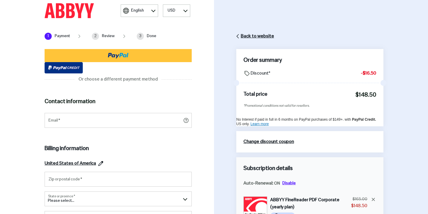 Checkout proof for Abbyy code FineReader2026 verified on March 22, 2026