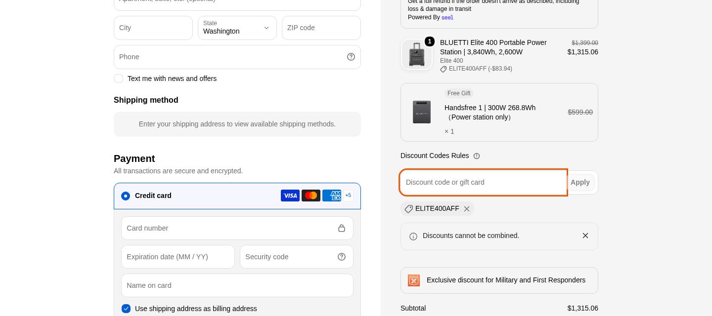Bluetti checkout proof from Oct 28, 2026