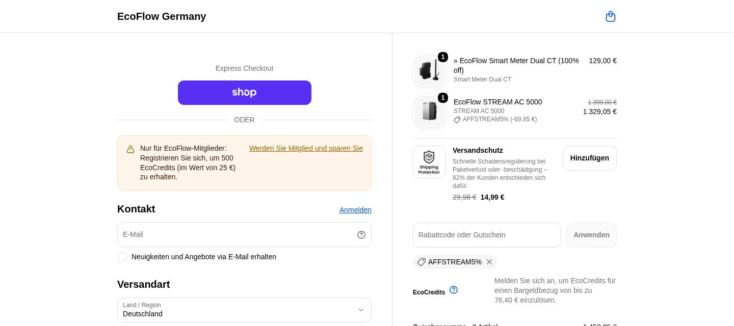 EcoFlow checkout proof from Oct 12, 2026